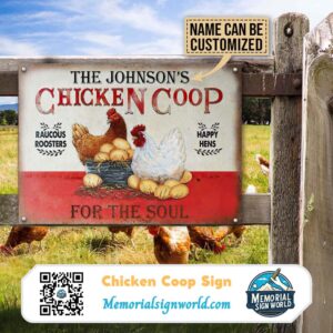 Personalized Chicken Coop Sign Metal Chicken Sign Indoor Outdoor Made in the USA TMS459