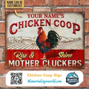 Personalized Chicken Coop Sign Metal Chicken Sign Indoor Outdoor Made in the USA TMS663