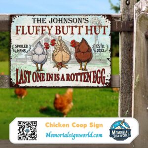 Personalized Chicken Coop Sign Metal Chicken Sign Indoor Outdoor Made in the USA TMS667