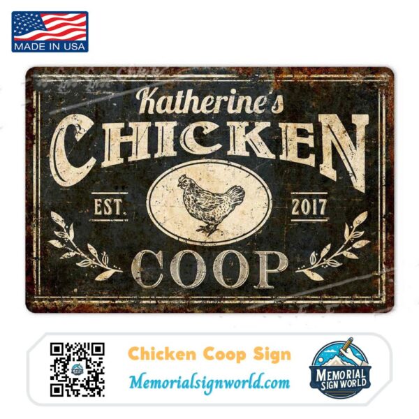 Personalized Chicken Coop Sign Metal Chicken Sign Made in the USA TMS52