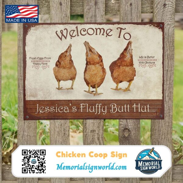 Personalized Chicken Coop Sign Metal Chicken Sign Made in the USA TMS54