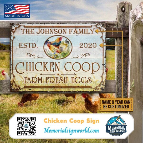 Personalized Chicken Coop Sign Metal Chicken Sign Made in the USA TMS55