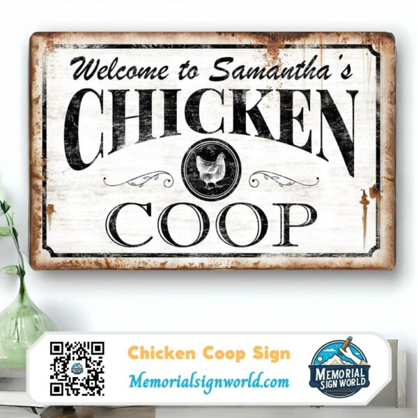 Personalized Chicken Coop Sign Metal Chicken Sign Outdoor TMS347
