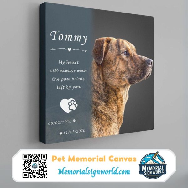 Personalized Custom My Heart Photo Collage Dog Pet Memorial Canvas Art Poster DC72 (2)