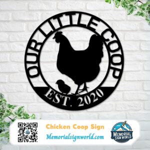 Personalized Cut Chicken Coop Sign Metal Chicken Sign Outdoor TMS108