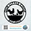 Personalized Cut Chicken Coop Sign Metal Chicken Sign Outdoor TMS109