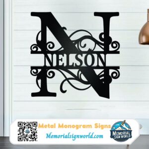Personalized Metal Name Monogram Signs Last Name Letters Indoor Outdoor TMS672