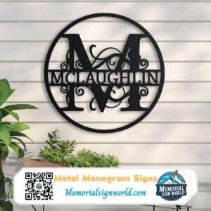 Personalized Metal Name Monogram Signs Last Name Letters Indoor Outdoor TMS675