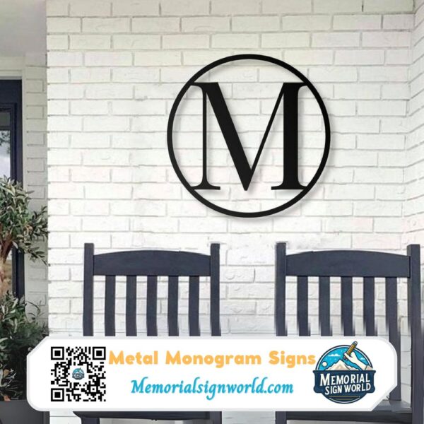 Personalized Metal Name Monogram Signs Last Name Letters Indoor Outdoor TMS680