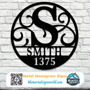 Personalized Metal Name Monogram Signs Letters Indoor Outdoor TMS117