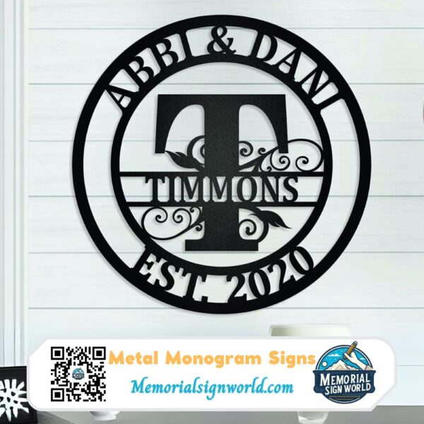 Personalized Metal Name Monogram Signs Letters Indoor Outdoor TMS118