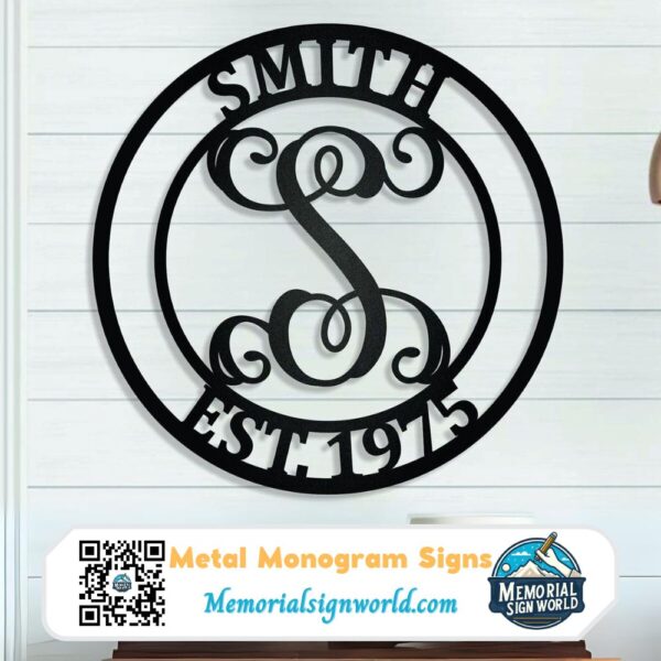 Personalized Metal Name Monogram Signs Letters Indoor Outdoor TMS123