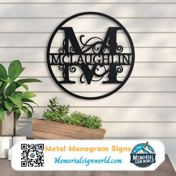 Personalized Metal Name Monogram Signs Letters Indoor Outdoor TMS129